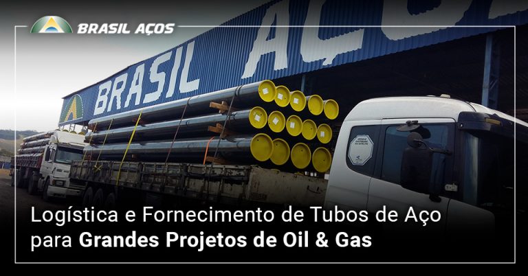Logística e Fornecimento de Tubos de Aço para Grandes Projetos de Oil _ Gas fornecimento de tubos de aço e a imagem possui o texto Logística e Fornecimento de Tubos de Aço para Grandes Projetos de Oil & Gas