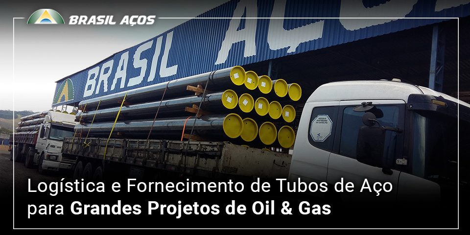 fornecimento de tubos de aço e a imagem possui o texto Logística e Fornecimento de Tubos de Aço para Grandes Projetos de Oil & Gas